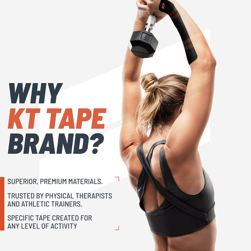 KT Tape Pro Synthetic Kinesiology Athletic Tape, 20 Count, 10” Precut Strips