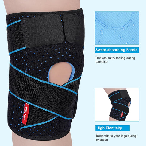 SIVITICK Knee Brace Support for Women & Men Plus Size with Side Stabilizers & Patella Gel Pad for Knee Pain Relief