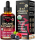 USDA Organic Vitamin B-Complex Liquid Drops, 2 fl. oz - B5, B12, B1, B6, B7, B9, B3