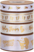 40 Yards White and Gold Baby Shower Ribbon Welcome Baby Foot Print Ribbons for Crafts, Gift Wrapping, Party Decoration
