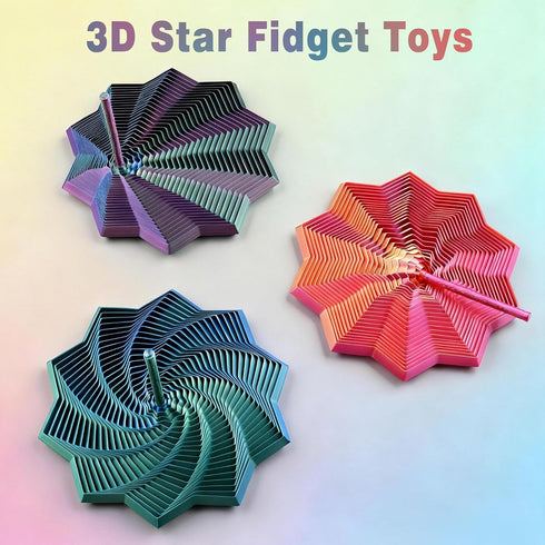 HAYWGES 2026 3D New Printed Expanded Sensory Fidget Star, Shaped Fidget Tools for Desktop Decompression, Stress Relief