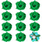 Yilloog 12 Pack Rose Hair Clip Flower, 2.8'' Floral Hairpins for Women, Wedding Pack Hair Accessories (Green)