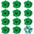 Yilloog 12 Pack Rose Hair Clip Flower, 2.8'' Floral Hairpins for Women, Wedding Pack Hair Accessories (Green)