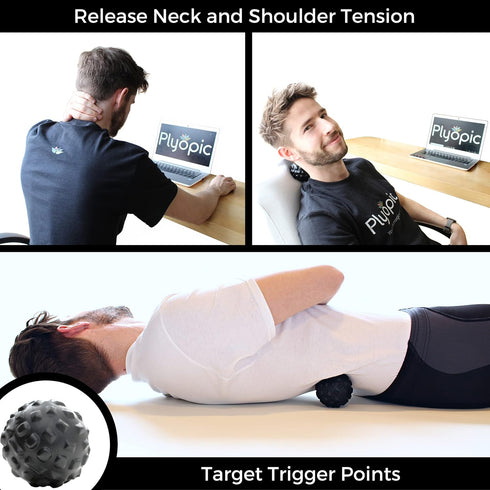 Plyopic Massage Ball Set for Deep Tissue Muscle Massage, Myofascial Release, Trigger Points, Mobility, Plantar