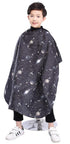 PERFEHAIR Kids Haircut Barber Cape Cover for Hair Cutting and Styling, Black Space Printing for Boys