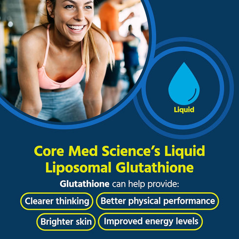 Core Med Science Liposomal Glutathione Liquid Supplement (500mg, 4 Fl Oz) - Pure Reduced Setria with Phospholipid