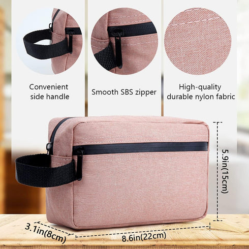 Travel Toiletry Bag for Men and Women - Water-resistant Shaving Bag with Divider and Handle for Cosmetics and Toiletries