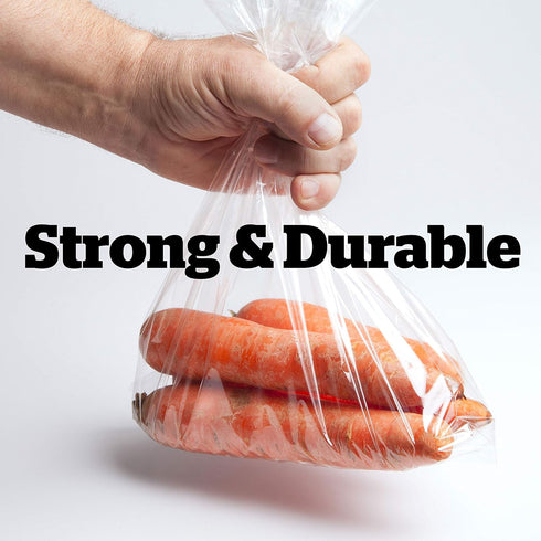 Aluf Plastics Pint Clear Poly Food Bags - 0.6 MIL, 4" x 2" x 8" - Pack of 1000 for Fruits, Vegetables, Cheese, Meat