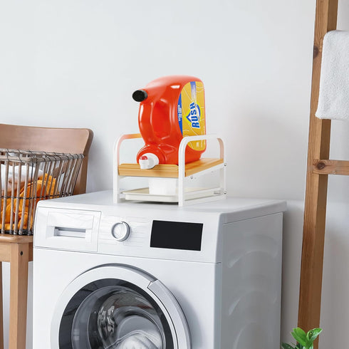 Laundry Detergent Holder Liquid Laundry Detergent Riser and Stand with Drip Tray for Laundry Room Organization