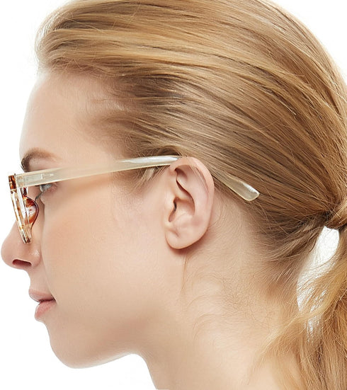 OCCI CHIARI Lightweight Designer Acetate Frame, Stylish Reading Glasses for Women, Yellow, 2.25