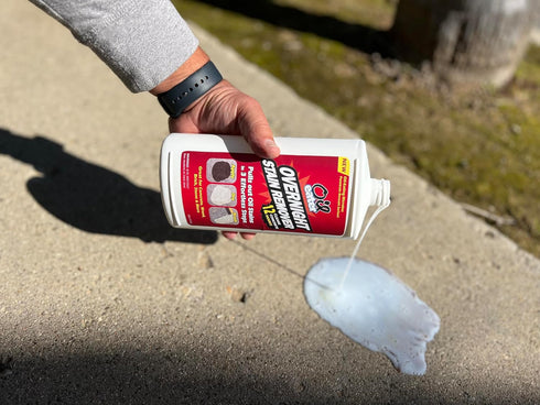 Overnight Stain Remover for Cleaning Oil Stains on Concrete, Driveway, Pavers & Garage Floors (White)