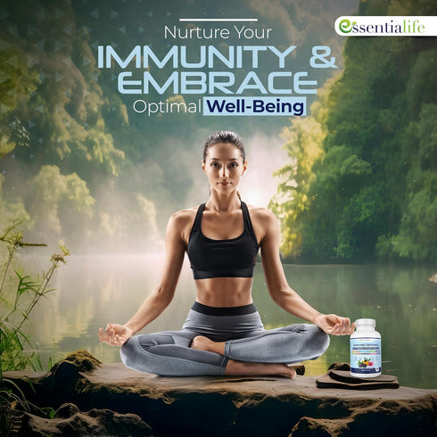 10 in 1 Immune Support Supplement, Elderberry, Echinacea, Vitamin D, C & Zinc, 60 Capsules