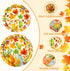 Temicle 96 Set 24 Pieces Fall Thanksgiving Tableware Pumpkin and Autumn Leaves Disposable Plates, Napkins, and Forks