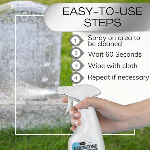Riverside Essentials 16oz Headstone Cleaner for Graves, Tombstones & Headstones - Highly Effective Solution