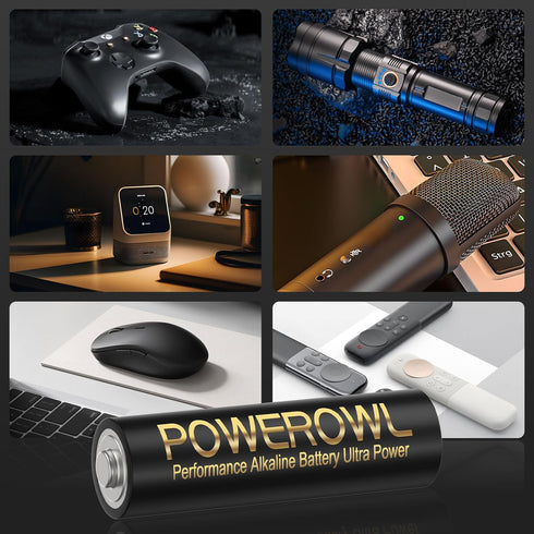 POWEROWL 100 Pack, 1.5v 10-Year High-Capacity Alkaline AAA Batteries Long Lasting Triple A Battery, Shelf Life