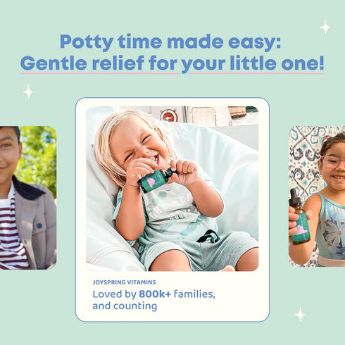 JoySpring Potty Wise Drops – Natural Constipation Relief for Kids & Toddlers – Sugar-Free Vegan Liquid Blend (1 fl oz)