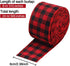 3 Rolls Buffalo Plaid Burlap Wired Ribbon, 2.4 Inches for Big Bow Wreath Decoration