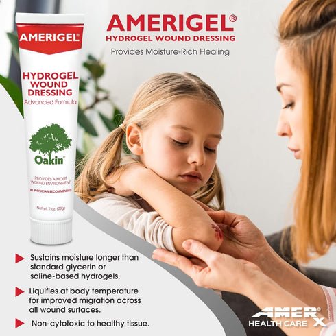 AMERIGEL Hydrogel Wound Dressing, 1 oz. - Moisture-Rich Healing for Dry Wounds