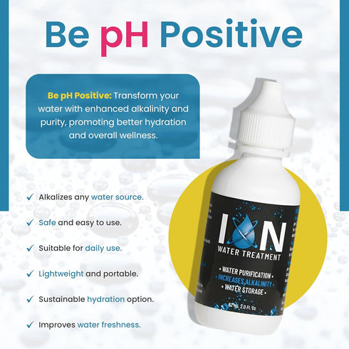 Ion Alkaline Water Drops, PH Booster & Water Treatment Drops