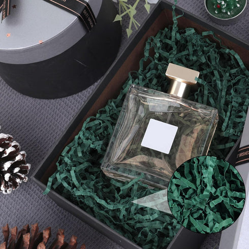 VGOODALL 2LB Green Crinkle Cut Paper, Shredded Confetti for Gift Basket Filling Holiday Box Wrapping