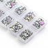 Zealer 1800pcs Crystals AB Nail Art Rhinestones, Round Beads, Flatback Glass Charms for Nails, Crafts, 300pcs Each