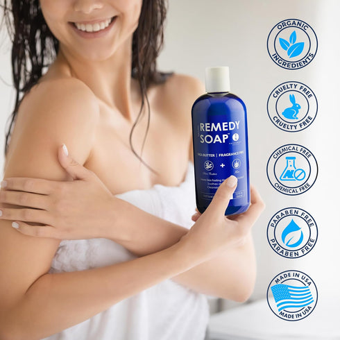 Truremedy Naturals Shea Butter Body Wash - Fragrance-Free Moisturizing Body Wash (1 pk, 12 oz)