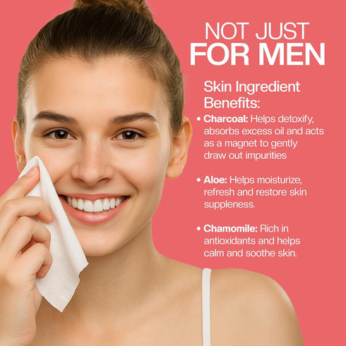 The Nobleman Men's Refreshing Face + Body Cleansing Wipes with Grapefruit, 30 count
