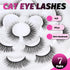 Veleasha 5D Faux Mink Cat Eye Lashes - Handmade False Eyelashes, 7 Pairs Luxurious Volume Pack (5D28)