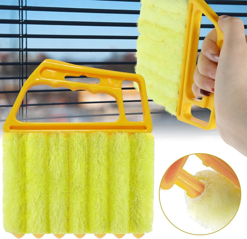 AOCEAN 4 Pcs Blind Cleaner Duster Tool, 7-Finger Handheld Mini Duster Brush for Window and Air Conditioner