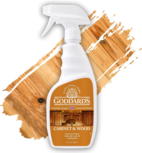 Goddard's Cabinet Makers Wax Cleaning Spray - 23 oz Wood Cleaner & Furniture Polish with Bee Wax & Lemon Oil