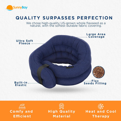 SunnyBay Microwave Heating Pad - Microwavable Heated Neck and Shoulder Wrap, Hands-Free Hot or Cool Pack, Navy