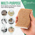 6 Pack Natural Kitchen Sponges, Compostable White Cellulose & Organic Coconut Scrubber for Washing Dishes