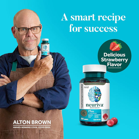 NEURIVA Plus Brain Supplement - Memory, Focus & Cognitive Function with B6, B12 & Nootropics - 50ct