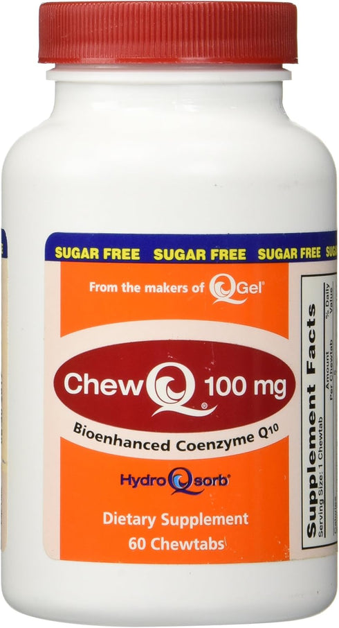100mg ChewQ Chewable CoQ10 (60 Count) - Advanced Technology for Greater Absorption, Vegetarian Friendly