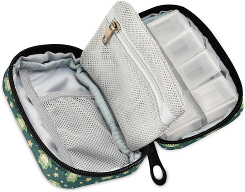 MNSRUU Travel Pill Organizer Bag Weekly Medicine Organizer Case Many Cute Frog Portable Small Daily Pill Box