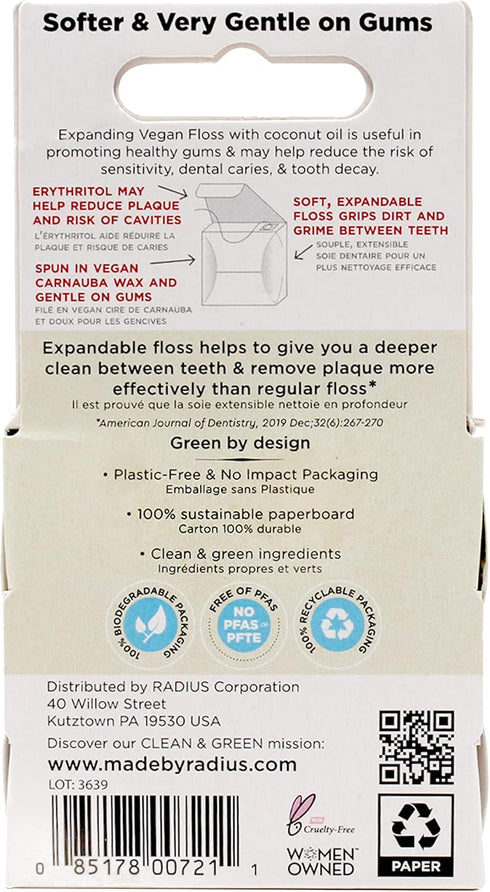 RADIUS Clove Cardamom Dental Floss, 55 Yards Vegan Non-Toxic Oral Care Pack of 4