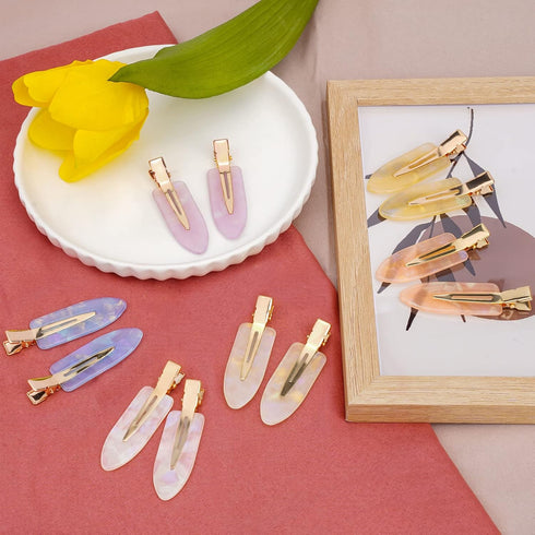 Leezmark 12 Pcs No Crease Hair Clips for Women, Makeup Hair Clips, Creaseless Hair Clips for Salon Styling