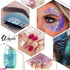 Wenida Body Glitter 9 Colors 190g Holographic Iridescent Cosmetic Festival Makeup Chunky Powder for Nail Hair Eye Face