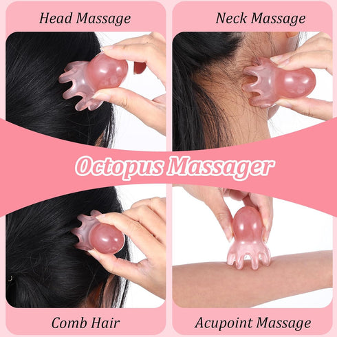 QFGasre 3 Set Head Massager Scalp Comb, Pcs Resin Scalp Massager for Headaches Relaxation Head-Scalp Massage Tool Gua