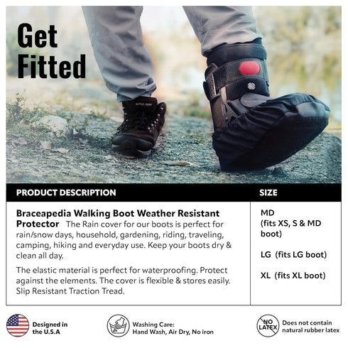 Walking Boot Weather Resistant Protector, Washable & Durable Waterproof Foot Cover for Orthopedic Walker Boots