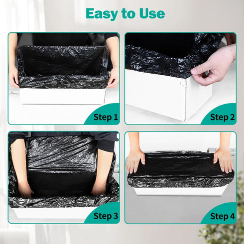 X5 X5 (50 Trash Bags Compatible with Popur Litter Box - with Elastic Band, Thickened Design for Popur Self-Cleaning Cat