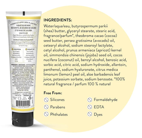 J.R. Watkins Natural Moisturizing Hand Cream, Hydrating Shea Butter, Cocoa Butter, Avocado Oil, 3.3oz, Lemon Cream, 3