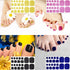 Maitys 440 Pcs Glitter Toenail Stickers, 20 Sheets with 2 Nail Files, Solid Color Full Nail Wraps for Women