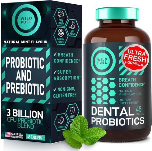 Oral Probiotics for Bad Breath | Dental Probiotics for Teeth & Gums | 3 Billion CFU Advanced Treatment | 45 Tablets