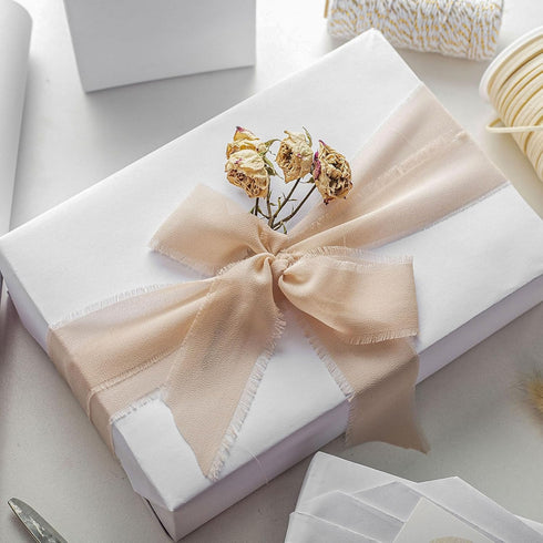 Retrify White Kraft Paper Roll 17 Inches x 32.8 Feet Mini Roll Solid Color Gift Wrapping Paper for All Occasion