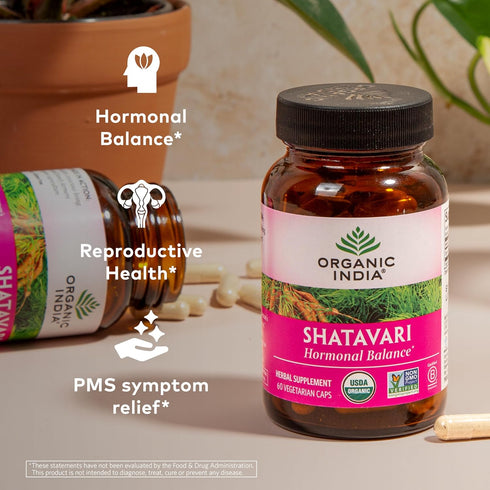 Immune 60 ORGANIC INDIA Shatavari Capsules - Herbal Supplement, Supports Hormonal Balance & System, Vegan, Gluten-Free