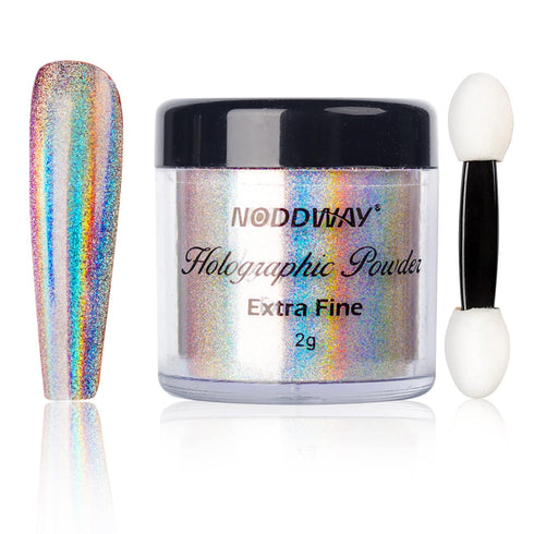 Holographic Powder 0.07oz/2g, 10 Micron Chrome Fine Powder for Epoxy Resin/Nails, Rainbow Holographic Mirror Nail