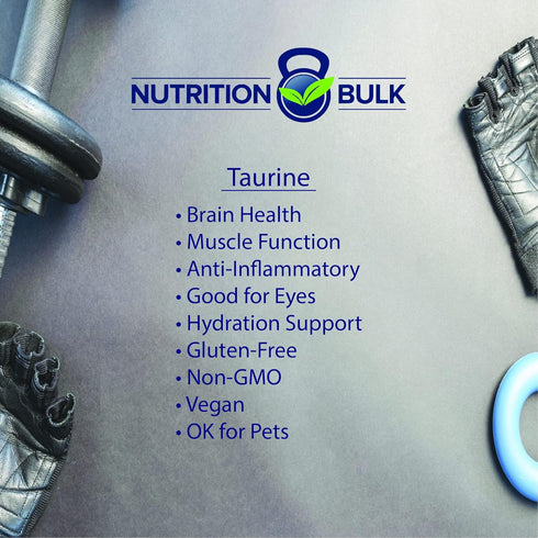 Taurine - NutritionBulk.com Powder for Energy, Focus, Brain Health, Gluten-Free, Non-GMO, Vegan (16 oz)