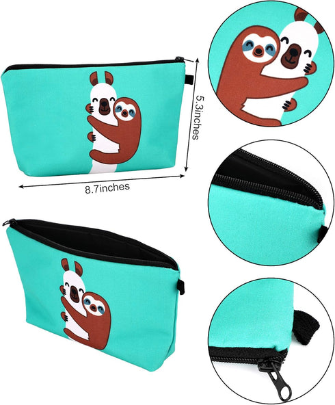 SATINIOR 6 Pcs Llama Makeup Bags, 8.7 x 5.3 Inch Alpaca Cosmetic Pouch, Cartoon Pattern Toiletry Organizer