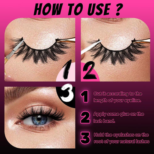 Veleasha Lashes - 10 Pairs Natural Fluffy False Eyelashes, Soft Wispy 3D Faux Mink Lashes Pack (V06)